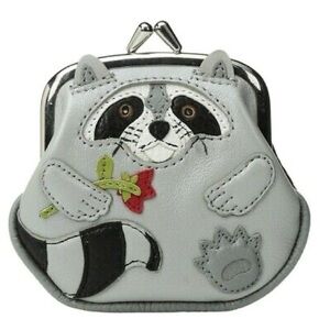 NWOT Brighton Menagerie ROXY RACCOON Leather French Kiss Clasp Coin Purse